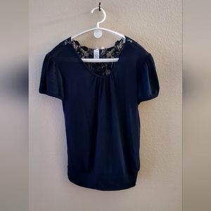 Black Shirt with lace detail on the back.  2x